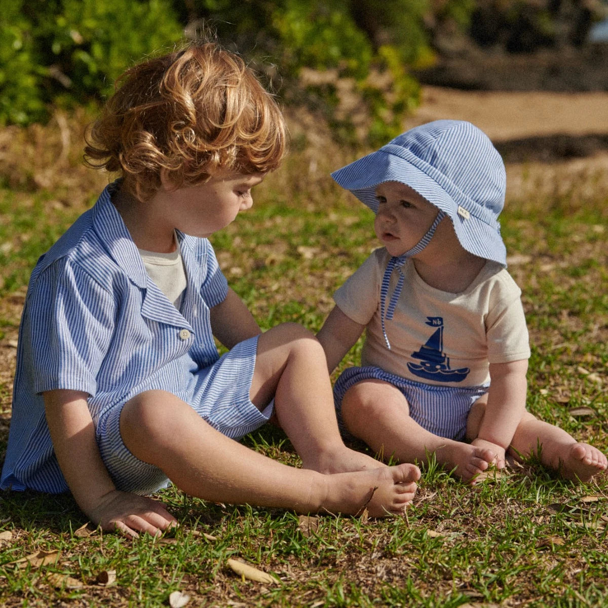 James Short Linen - Blue Stripe