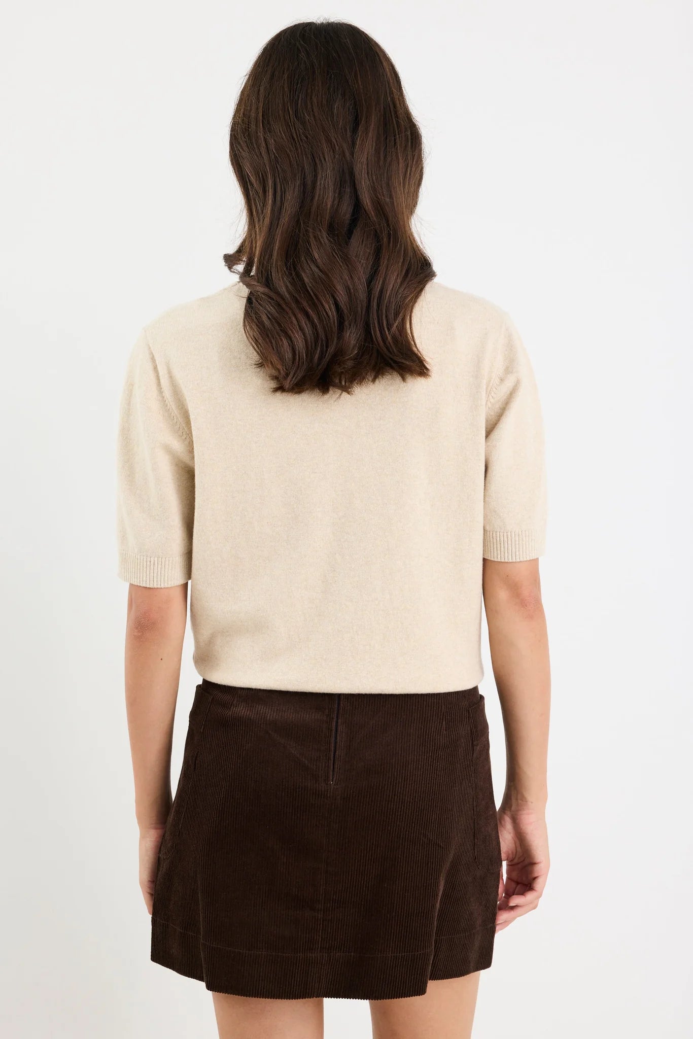 Valid Chocolate Cord Mini Skirt