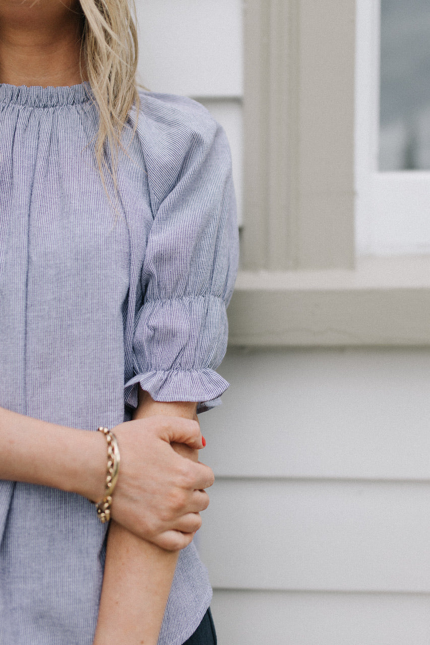 Gracie top - Blue/White stripe