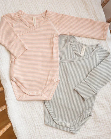 Side Snap Bodysuit Sage Micro Stripe