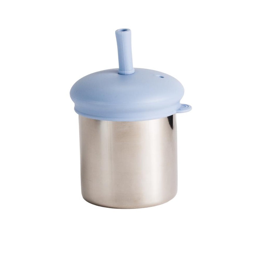 Nestling Stainless Insulated Sip & Straw Cup - Dusty Blue