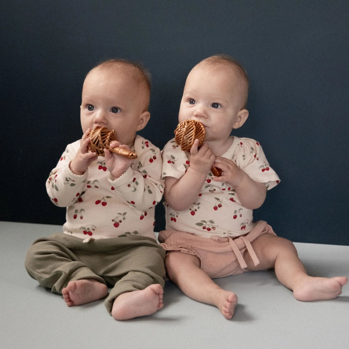 Long Sleeve Bodysuit- Strawberry blush print