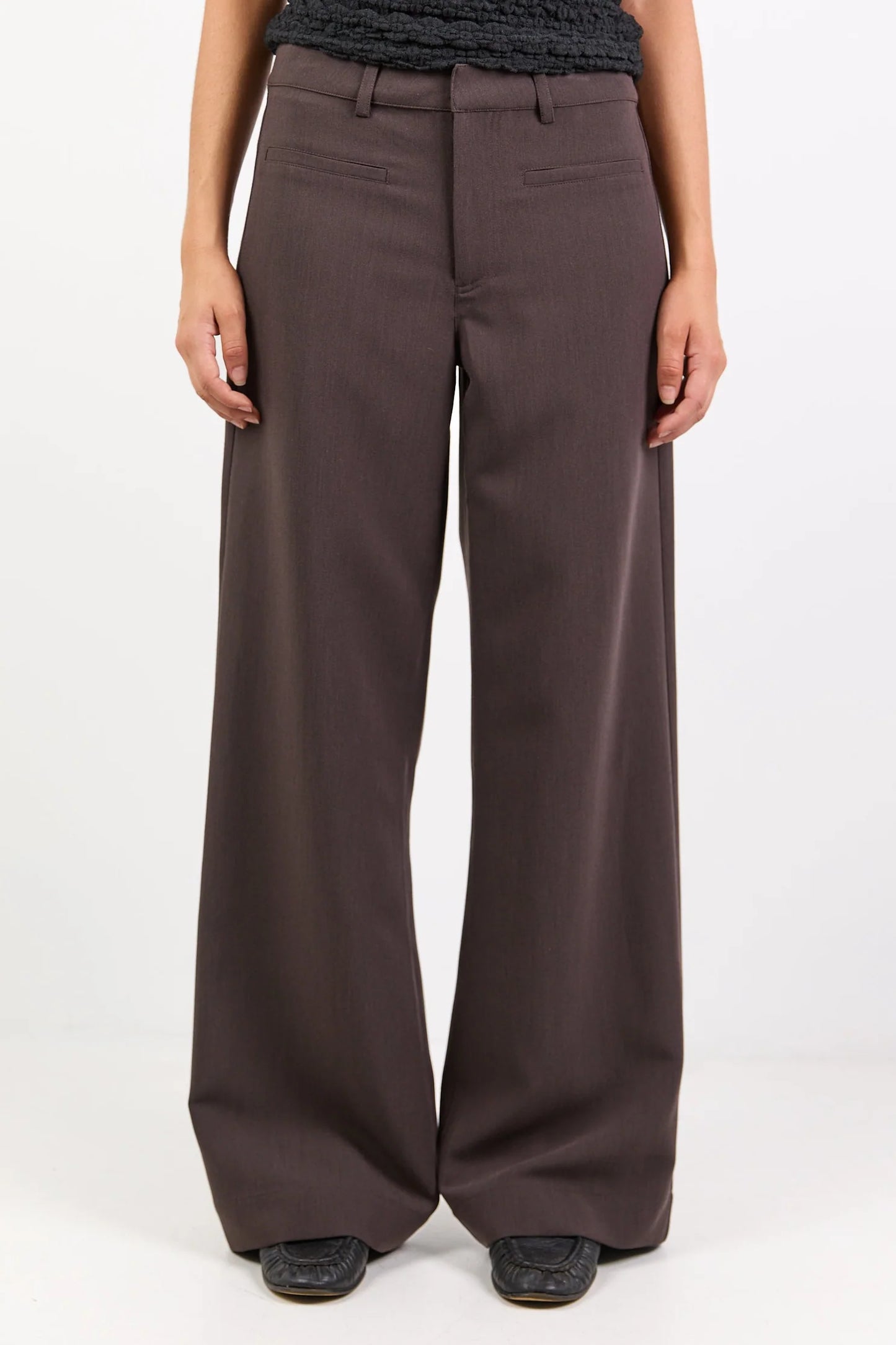 Fierce Chocolate Low Rise Stretch Wide Pants