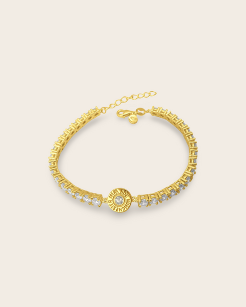 308 Tennis Bracelet - Gold plate