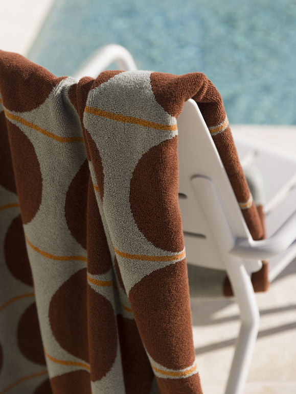 Abacus Beach Towel - Mist/Paprika