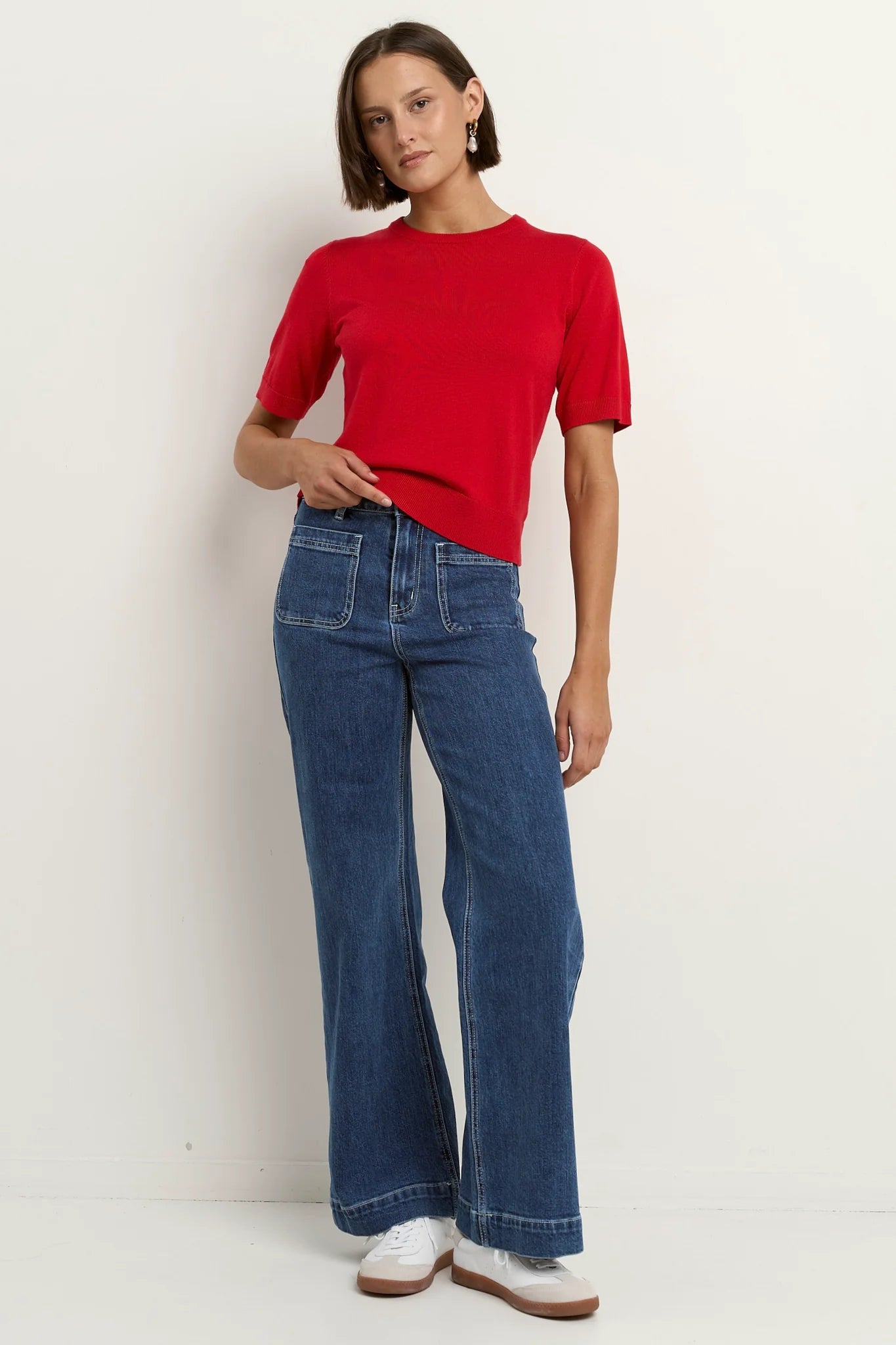 Edition Red Crewneck Knit Tee - Red