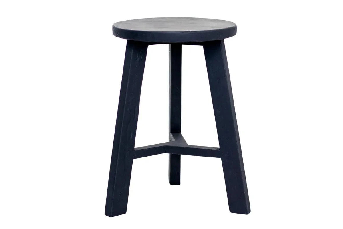 Rustico Stool - Reclaimed Teak Black