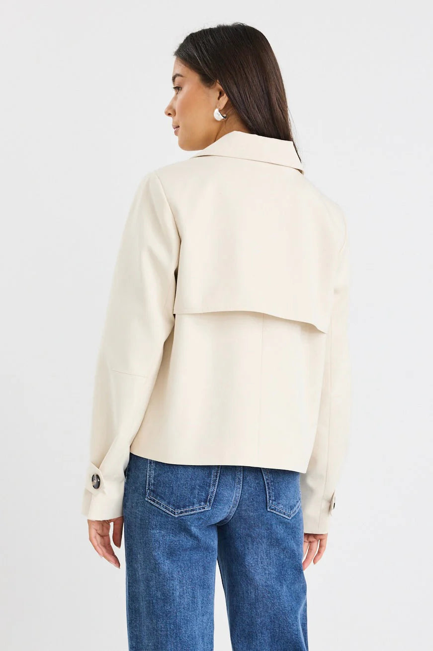 Pathway  Cropped Trench Jacket - Pumice