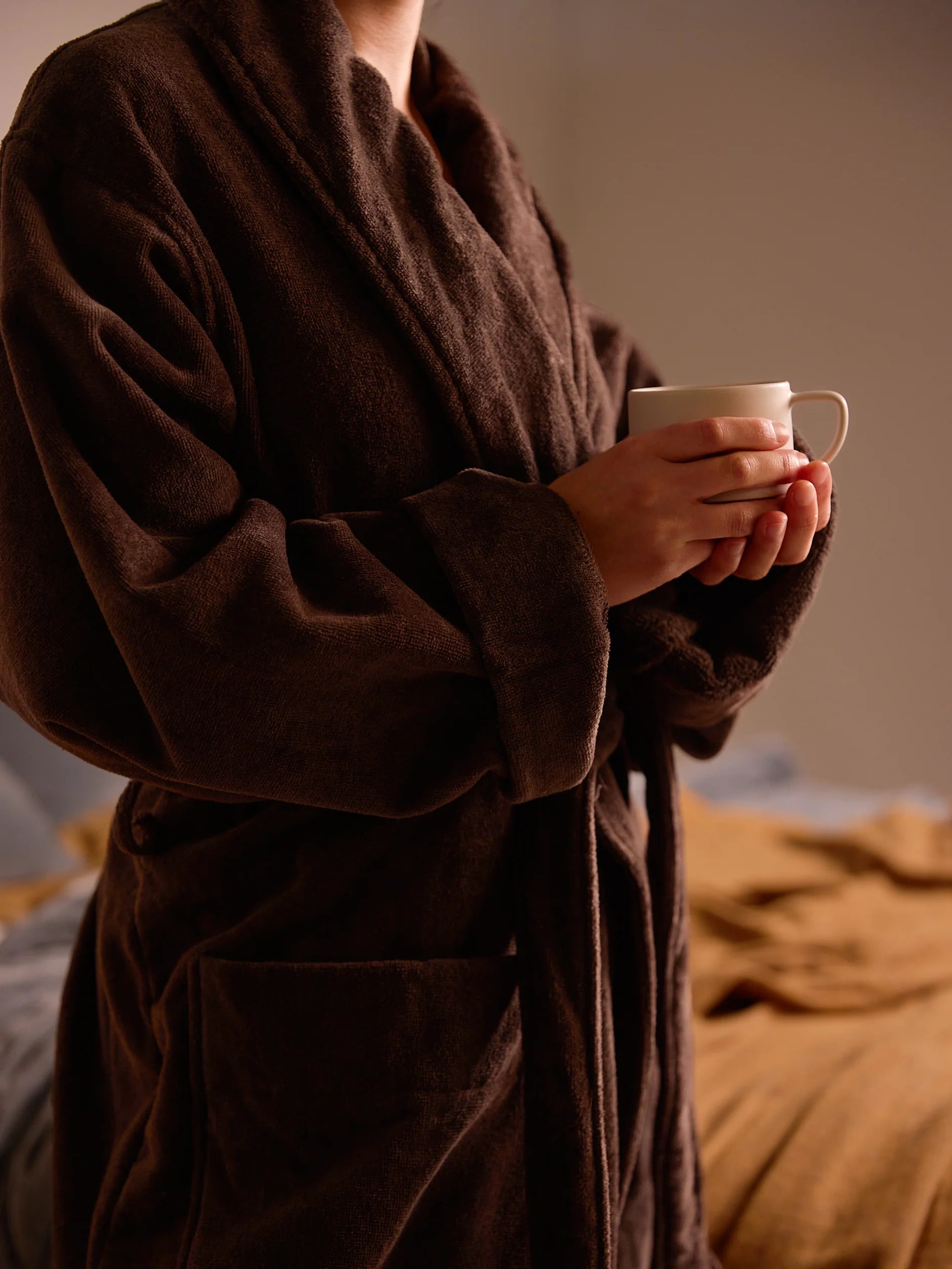 Velour Cotton Robe - Cocoa