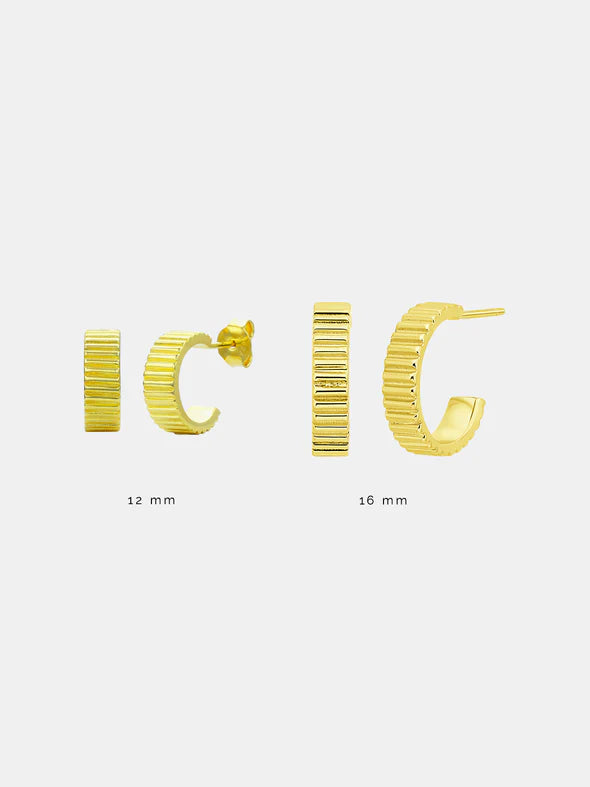 LINES HOOP STUDS 16mm - Gold