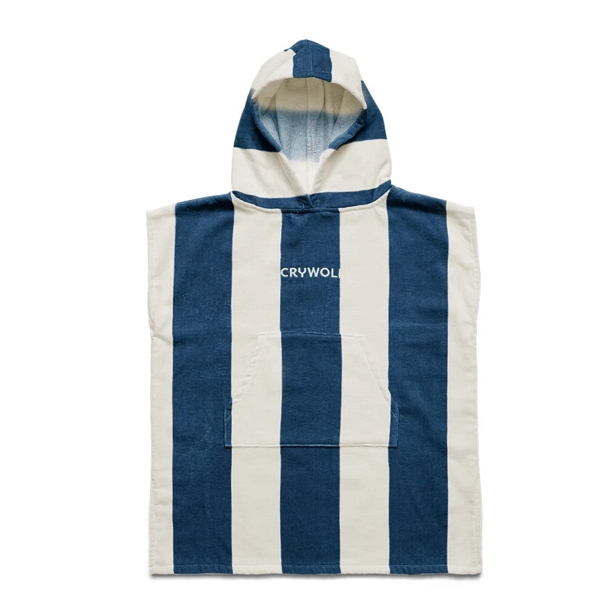 HOODED TOWEL Indigo Stripe
