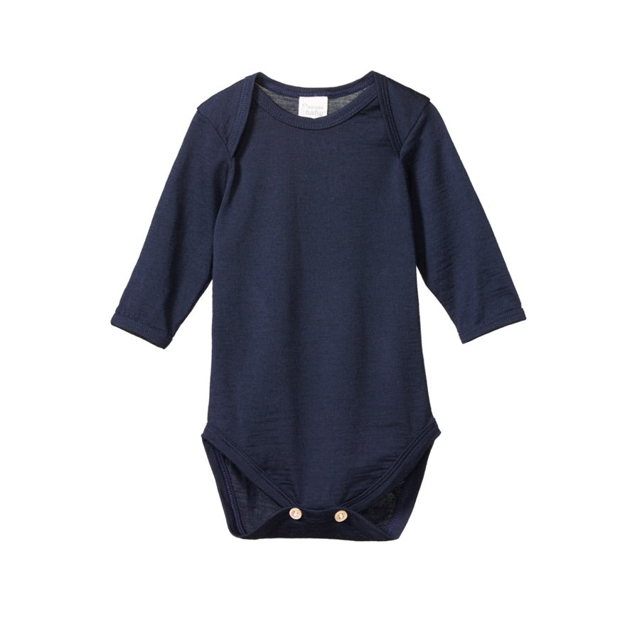 Merino long sleeve bodysuit - Navy