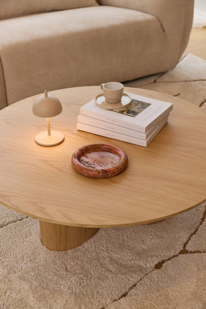 Bay Round Tray - Burnt Travertine