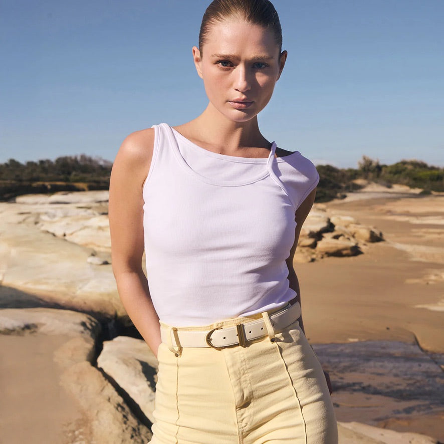 Under Your Spell Belt - Ivory Nappa/Gold