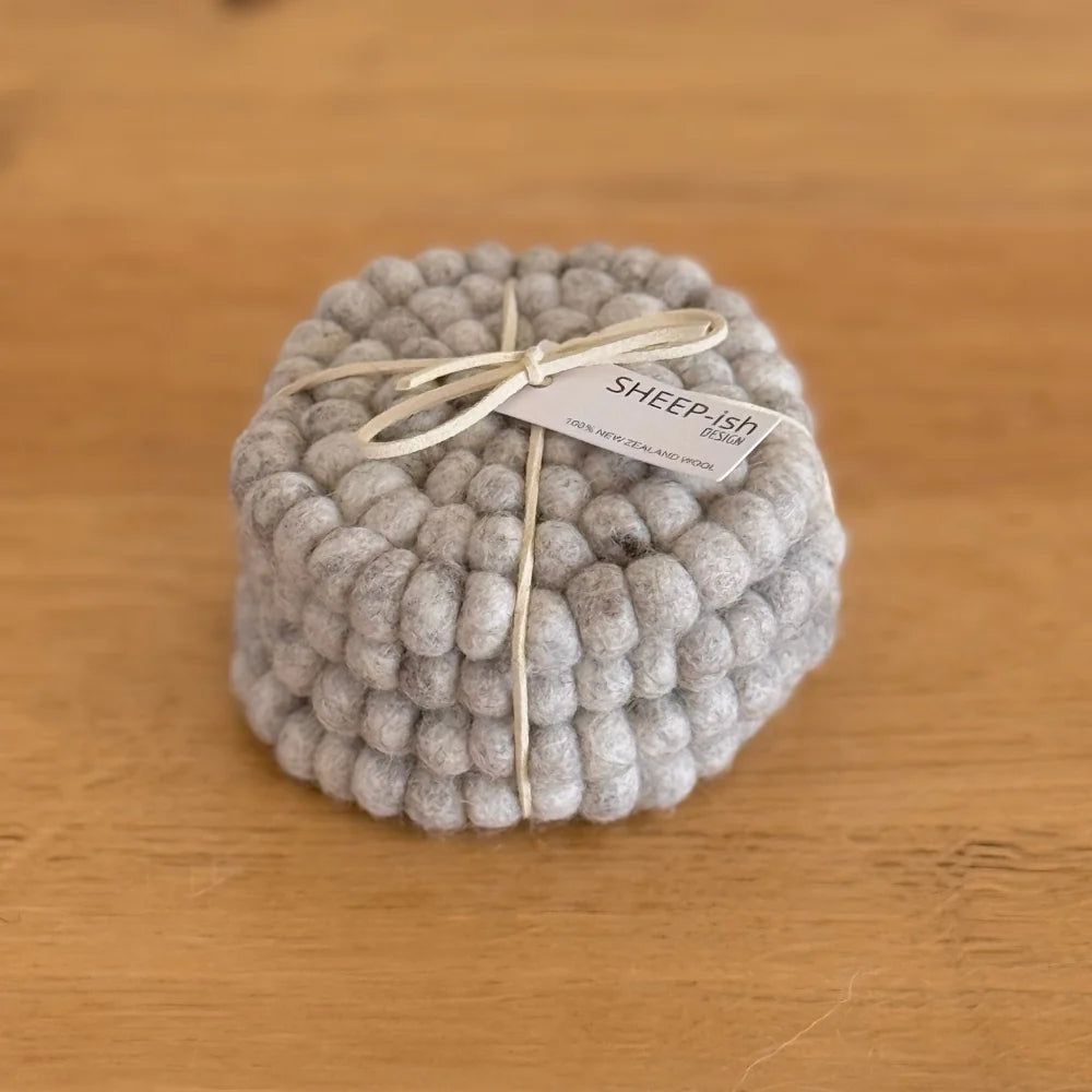 Felt Ball Coasters - set of 4
