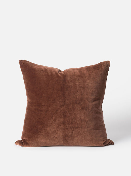 Cotton Velvet Cushion Cover - Brick