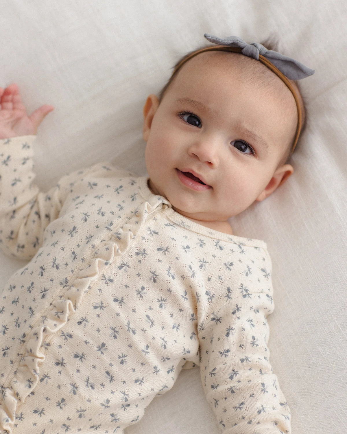 Ruffle Jumpsuit Blue Ditsy