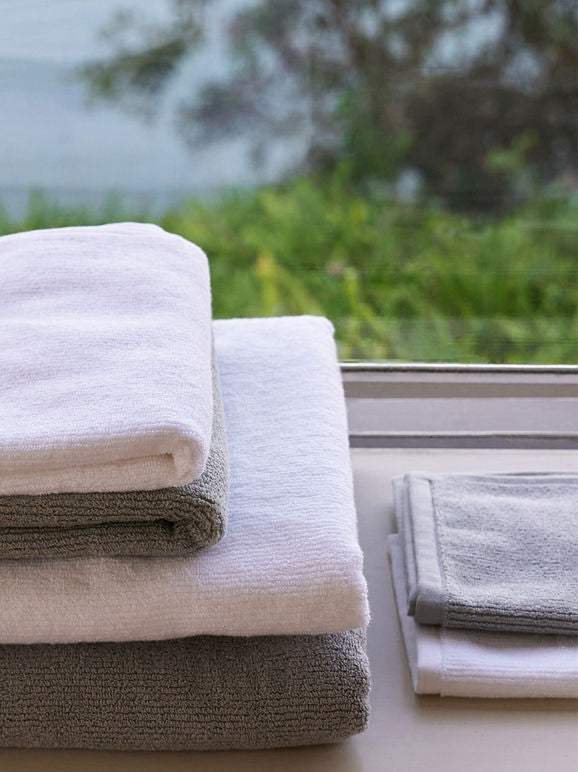 Ribbed Bath Towel Range - Puddle