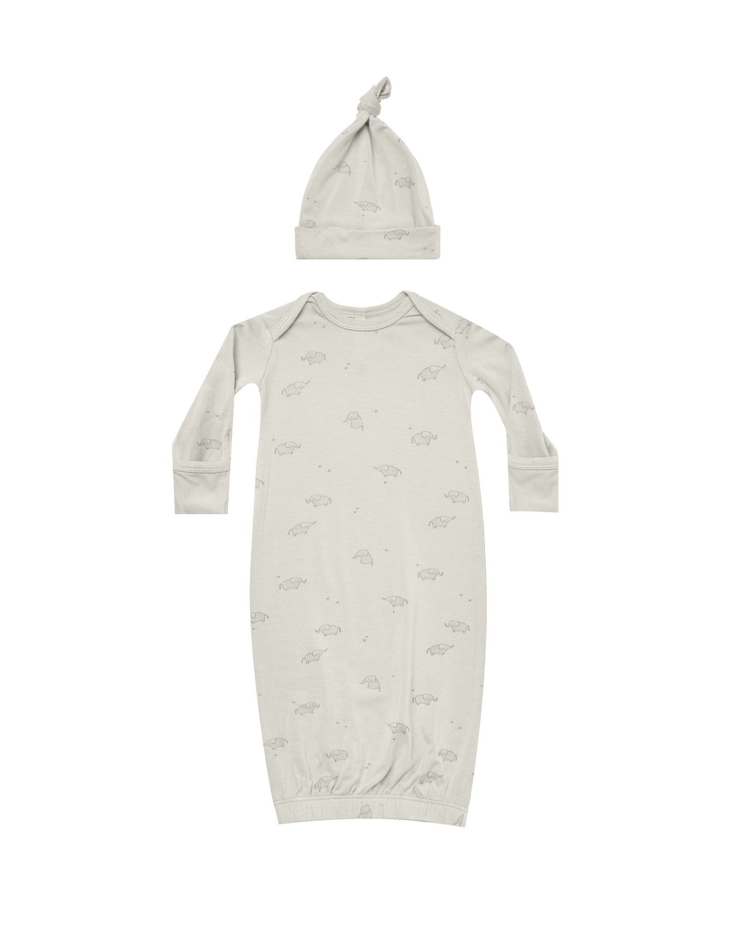 Bamboo Baby Gown & Hat Set Elephants