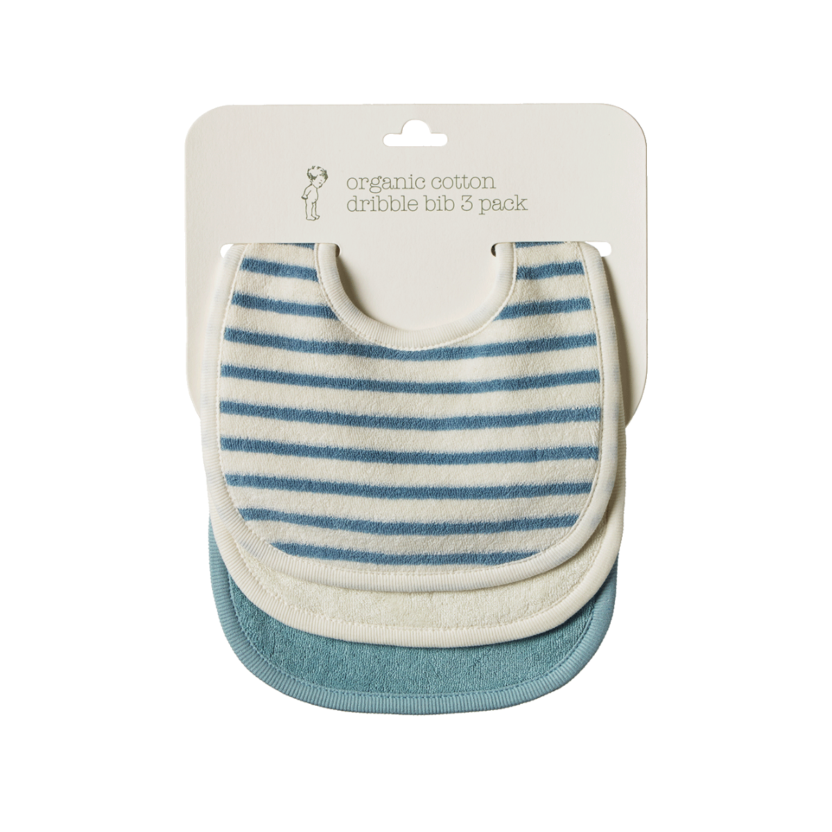 Dribble Bib - POWDER BLUE/NATURAL