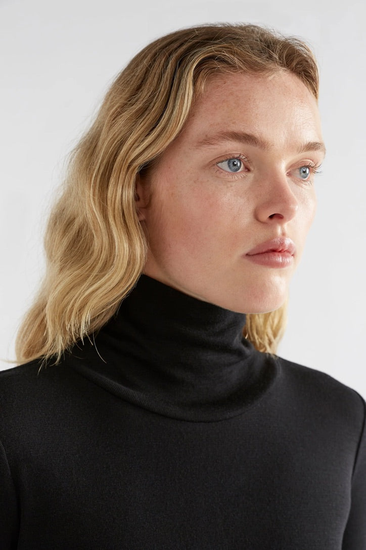 MERINO LONG SLEEVE SKIVVY - Black