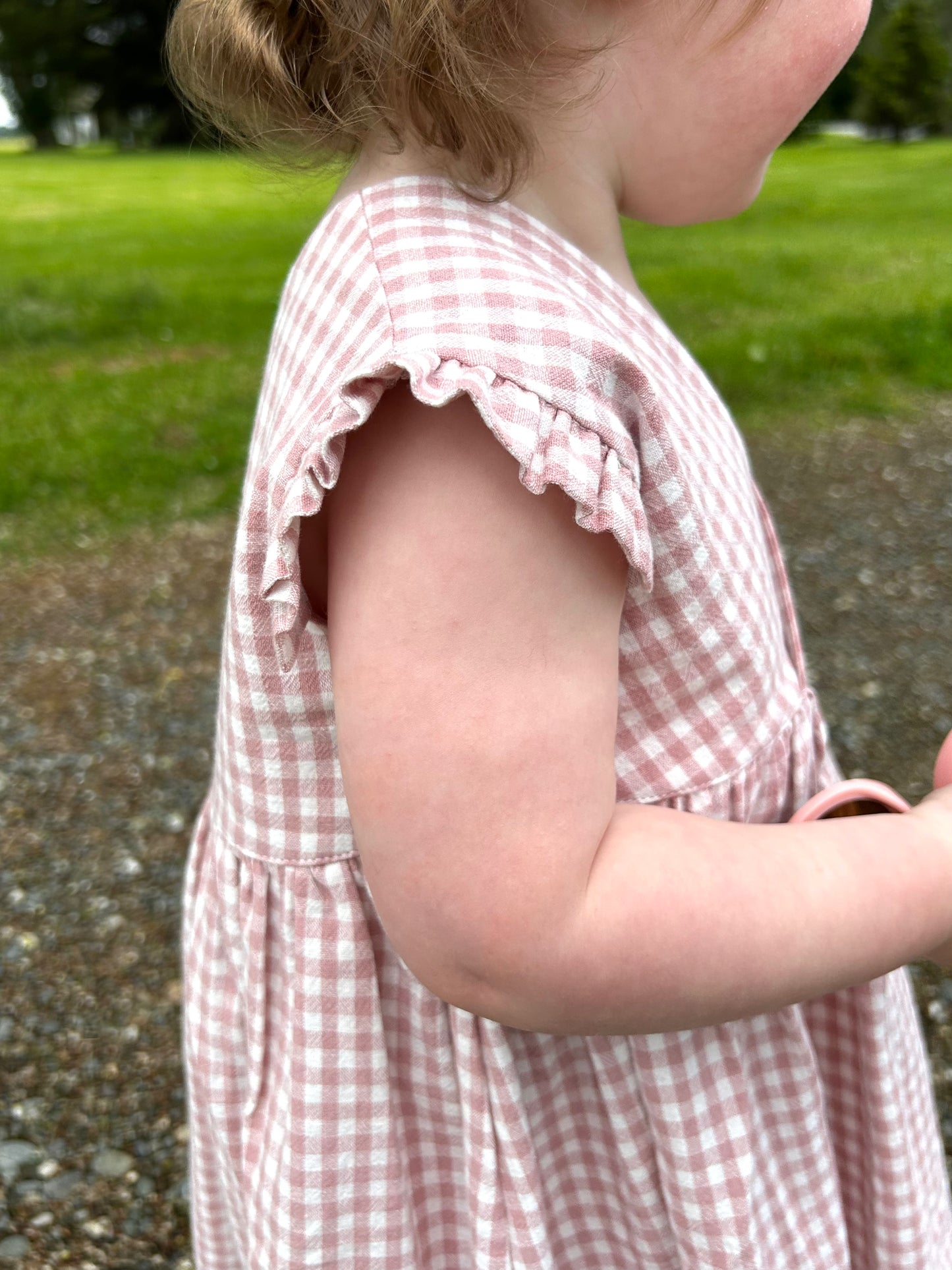 Emma dress - Blush gingham