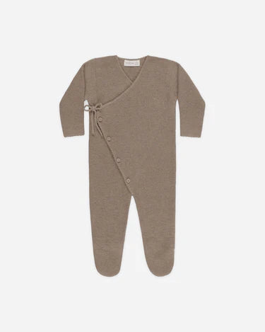 Wrap Knit Footie || Heathered Mocha
