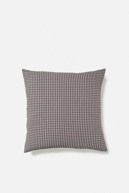 Gingham Organic Cotton Euro Pillowcase - Cocoa