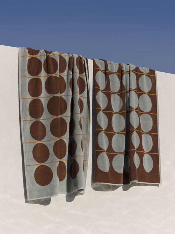 Abacus Beach Towel - Mist/Paprika
