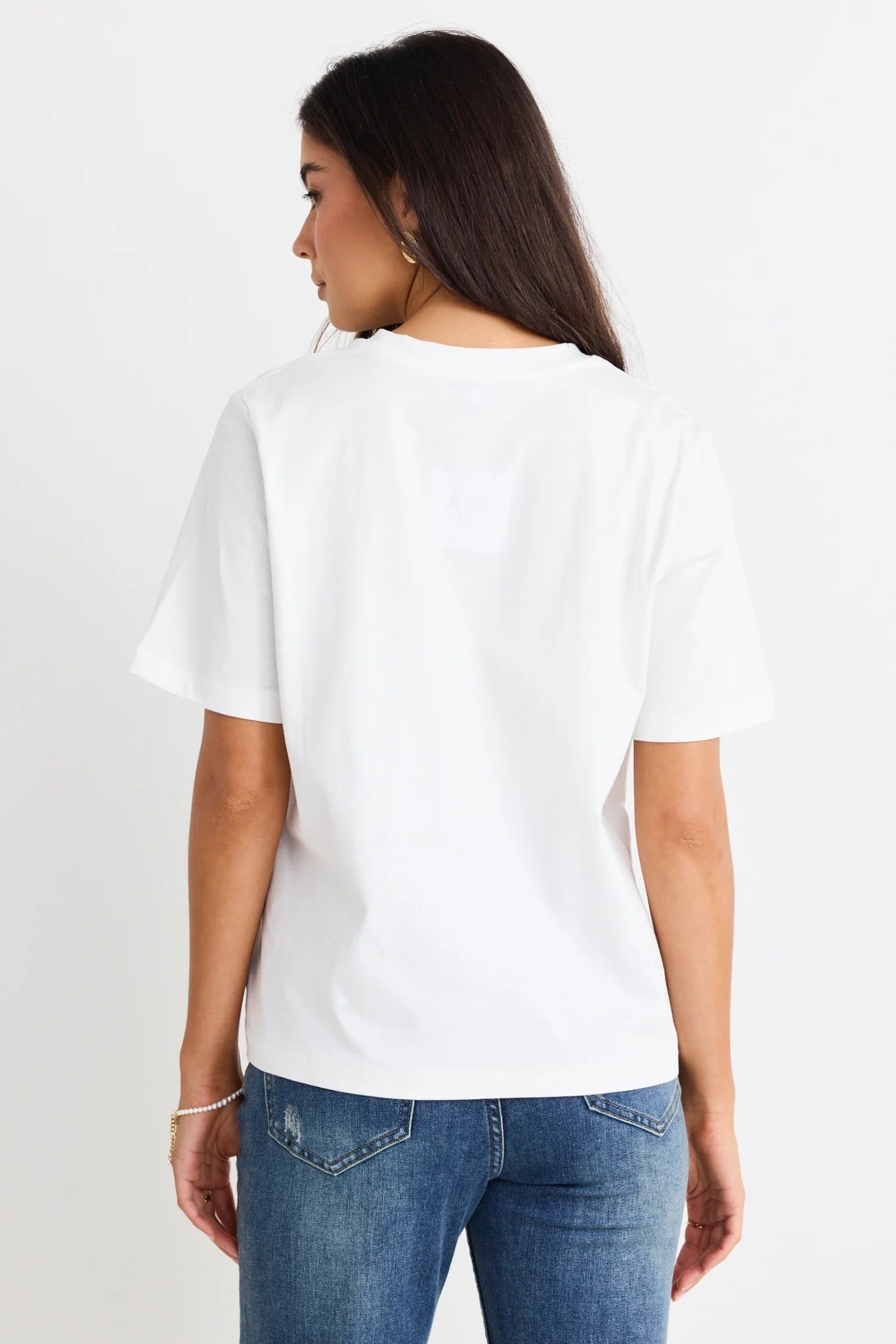 Crew Neck Short Sleeved Boxy Tee - Ivory