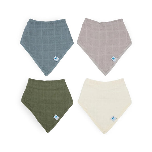 Little Unicorn - Cotton Muslin + Fleece Bandana Bib - 4 Pack