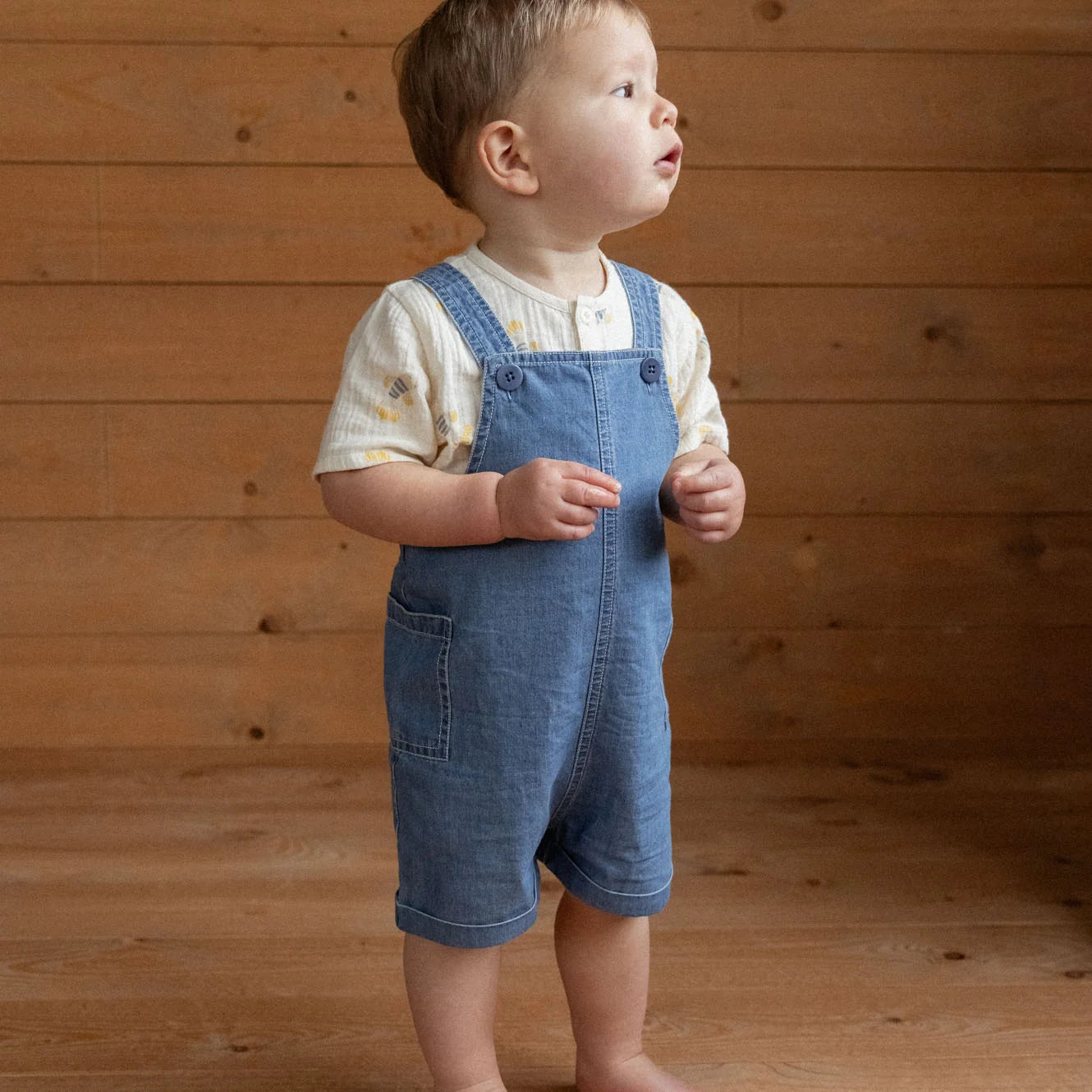 Tucker shortie overalls - Chambray, Sky