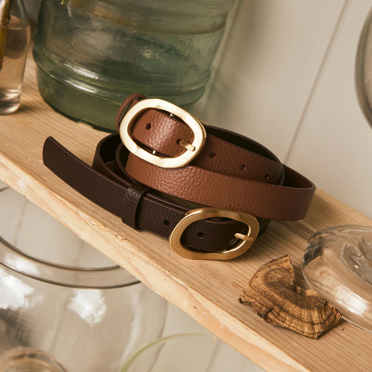 Nocturne Belt - Choc/Gold