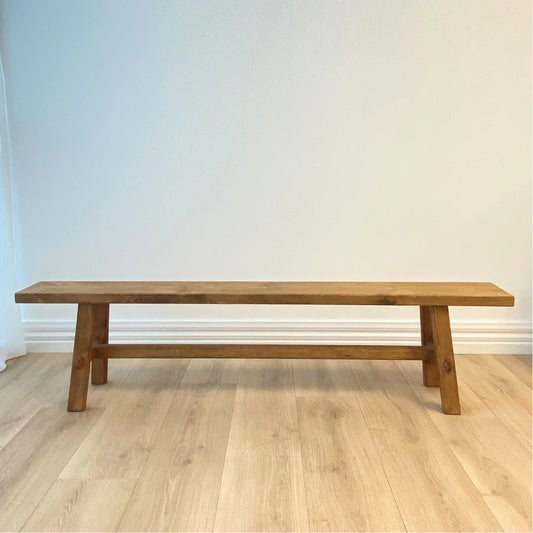 Reclaimed Wood Long Bench, Natural
