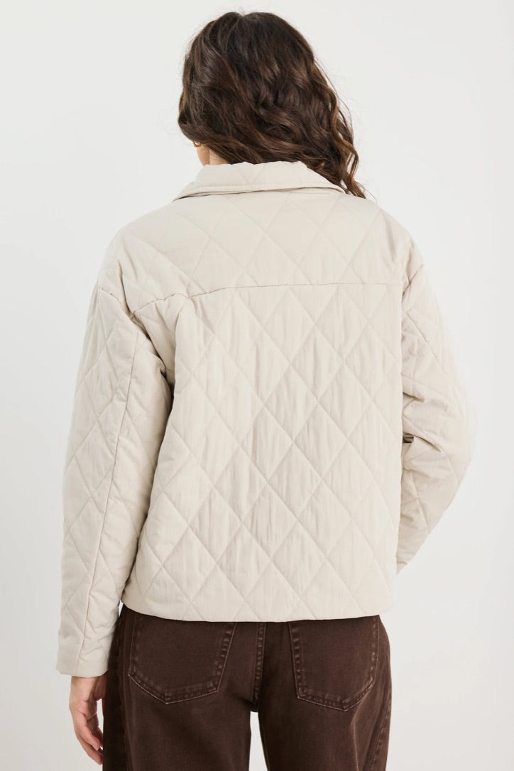 Absolute Putty Collared Quilted Jacket