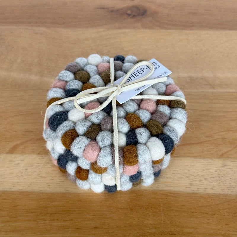 Felt Ball Coasters - set of 4