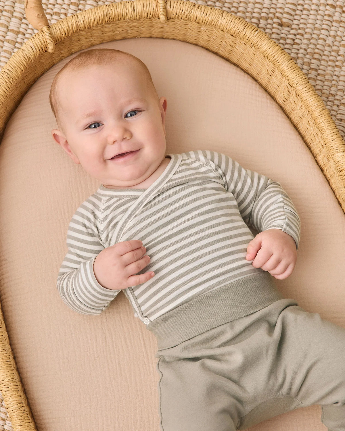 Side Snap Bodysuit + Pant Set Laurel Stripe