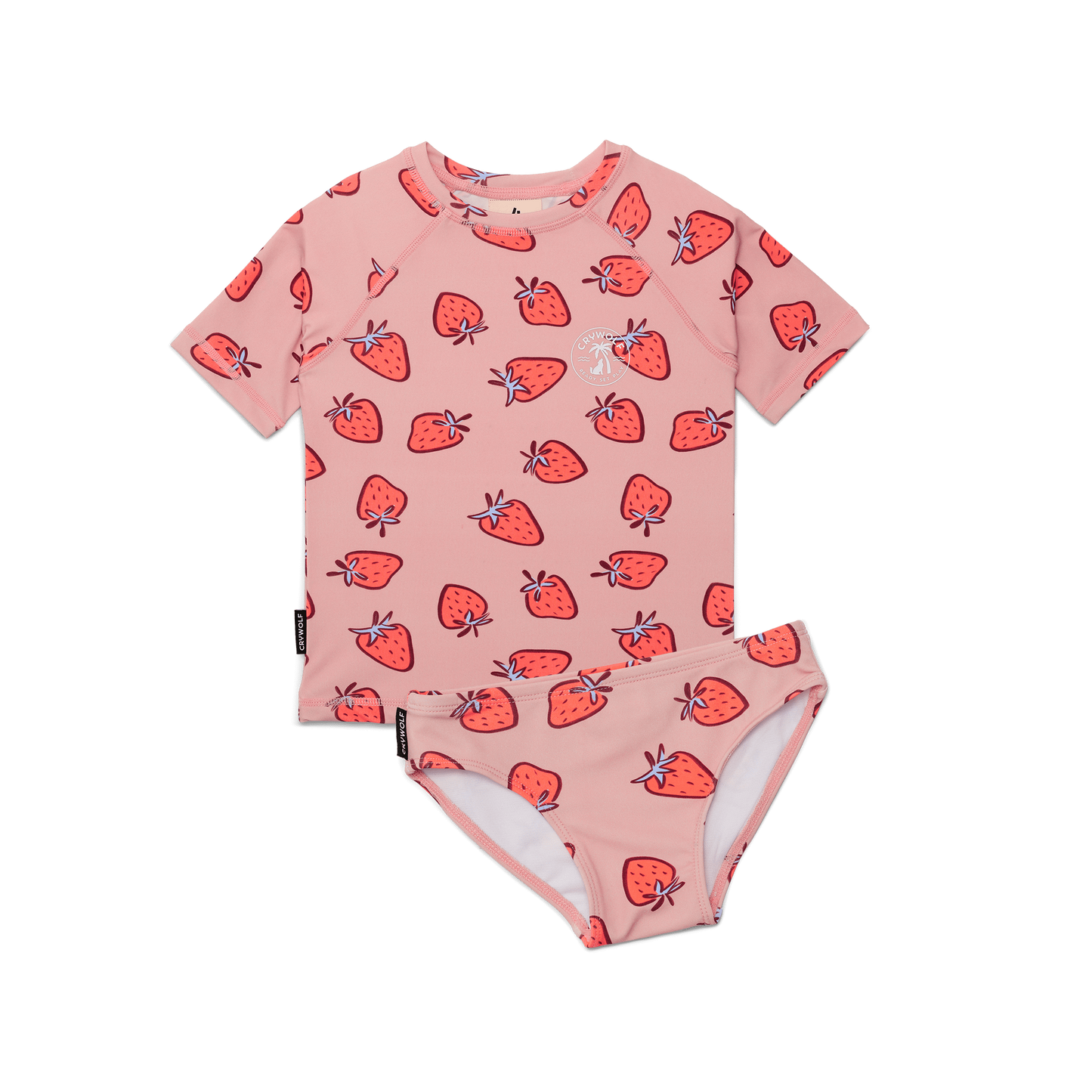 Short Sleeve Rash Suit Set - Strawberry Splash