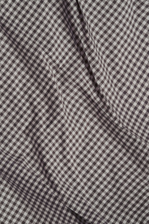 Gingham Organic Cotton Duvet Cover - Cocoa