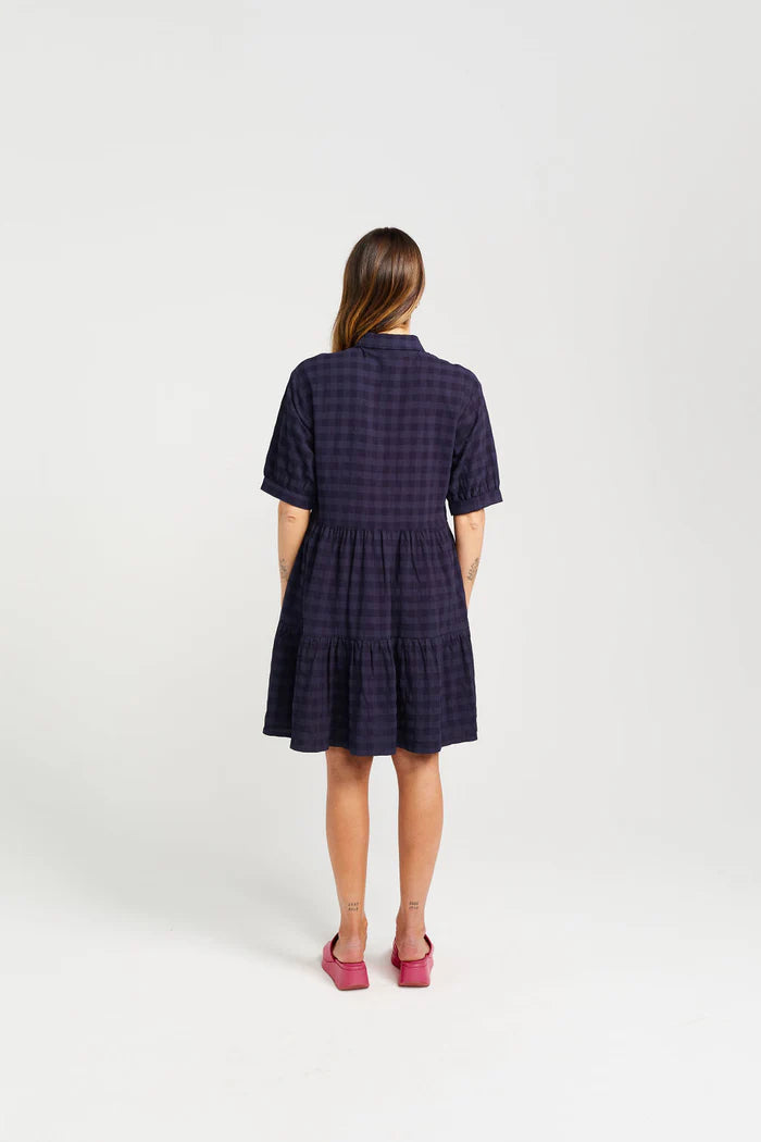 Nova Dress - Navy Check