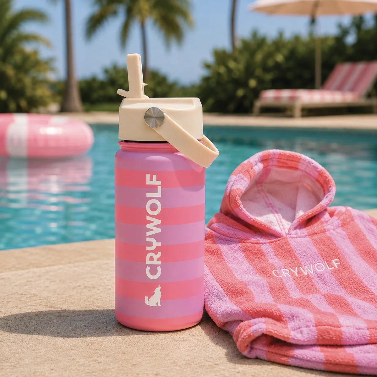 Drink Bottle - Flamingo stripe 400ml