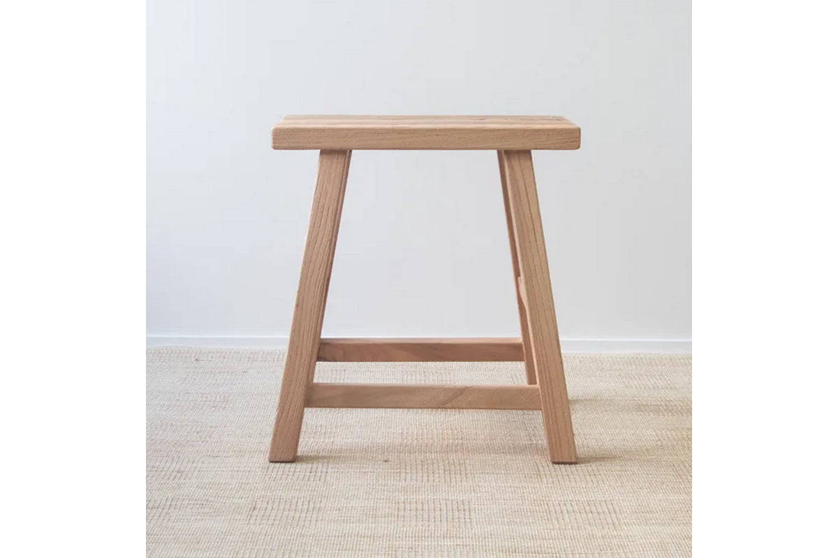 Heritage Elm Rectangle Stool - Natural