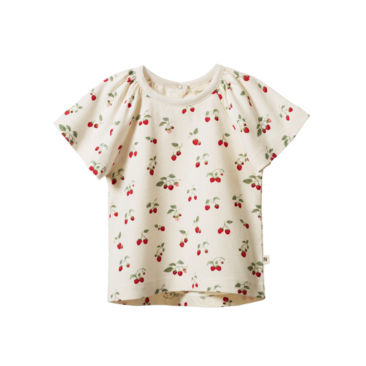 Faye Tee Strawberry Blush Print