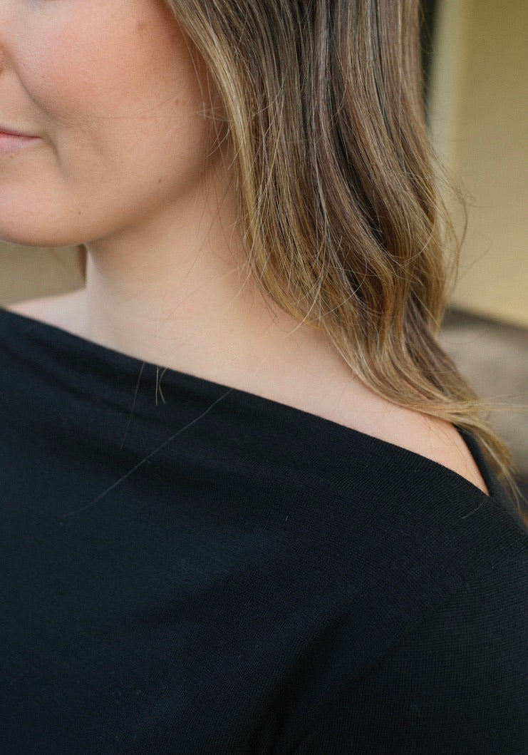 Marlow top - Black 100% merino