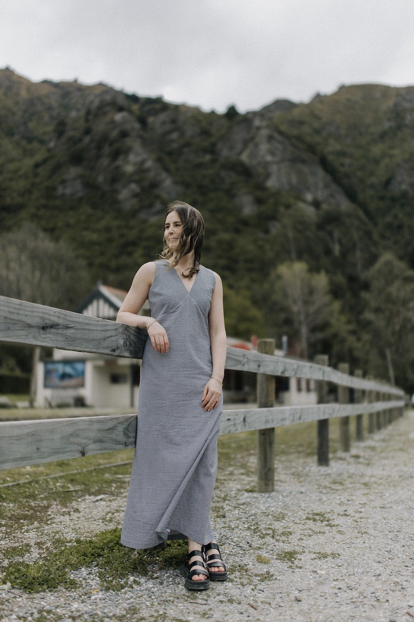 Claudia dress - black/white gingham