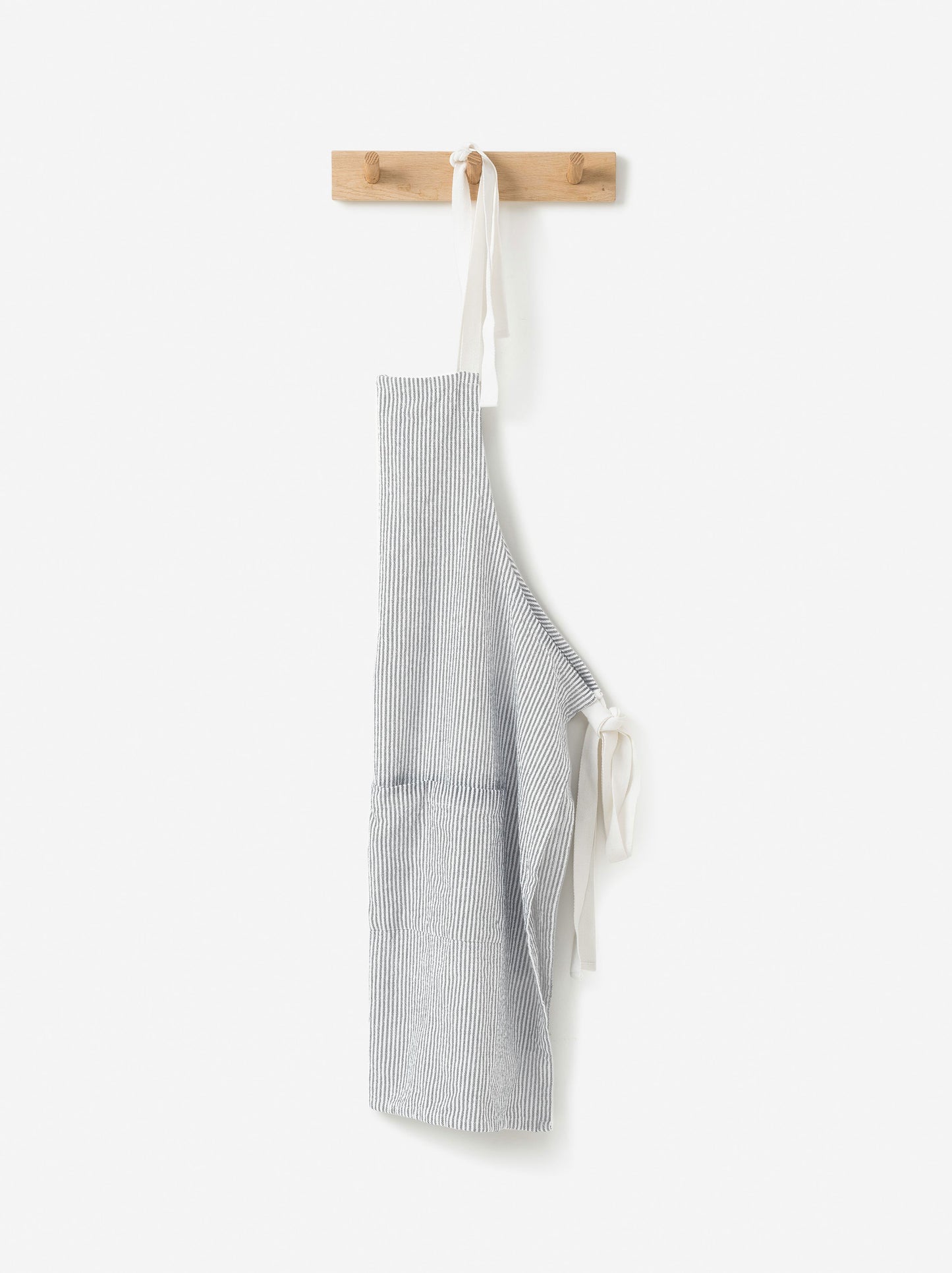 Stripe Washed Cotton Apron - Grey