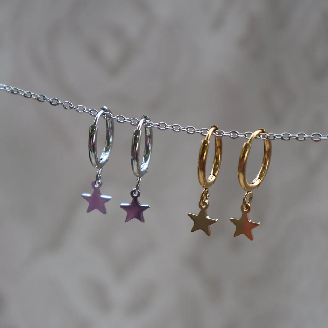 MINI STAR HOOP EARRINGS