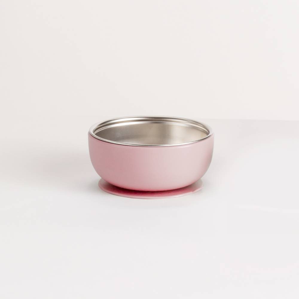 Nestling Stainless Steel Suction Bowl - Dusky Pink