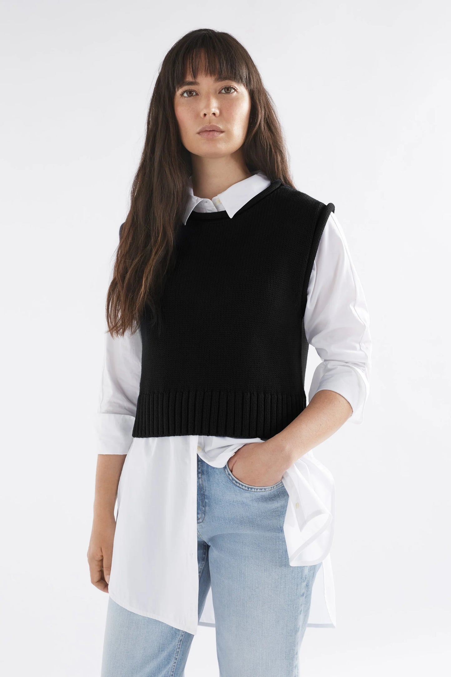 LUNEL KNIT VEST - Black