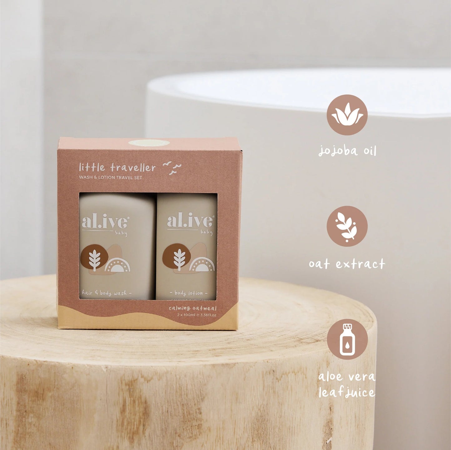 Little Traveller - Wash & Lotion Travel Set Calming oatmeal